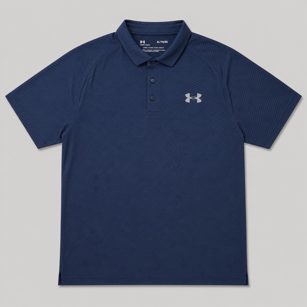 Under Armour HeatGear Polo Shirt Mens XL Blue Performance Golf Athletic Logo
